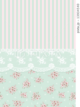 striped background with lace and flowers vintage color 13934540