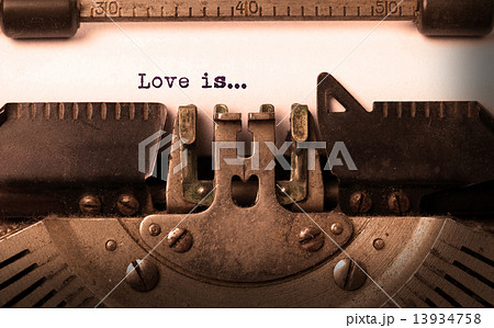 Vintage inscription made by old typewriter 13934758