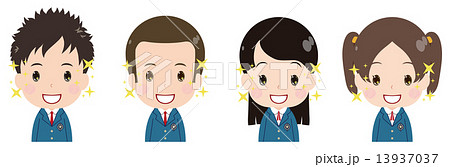 学生 ブレザー 期待のイラスト素材 13937037 Pixta
