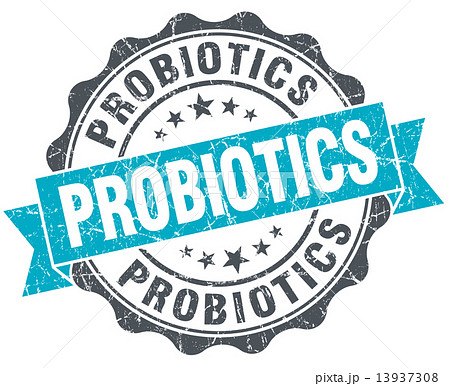 probiotics vintage turquoise seal isolated on white 13937308