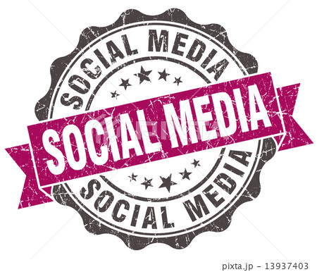 social media grunge violet seal isolated on white 13937403