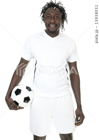Portrait Of Happy Soccer Player Isolated Over White Background 13938031