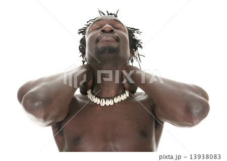 Pray african american man over white background Pray african american man over white background 13938083