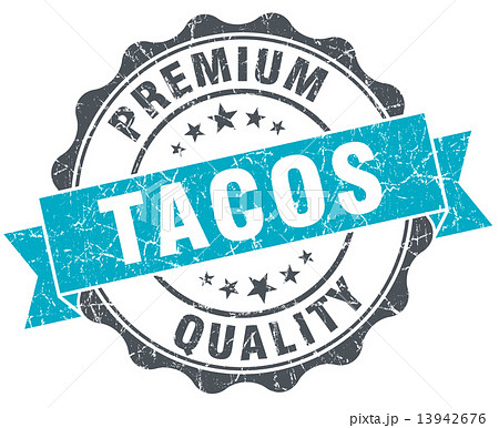 tacos vintage turquoise seal isolated on white 13942676