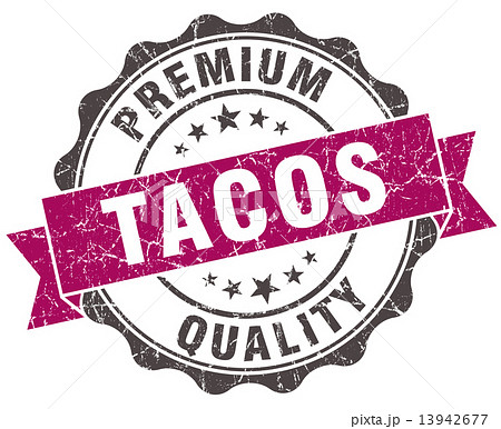 tacos grunge violet seal isolated on white 13942677