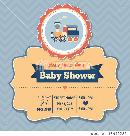 baby shower invitation in retro style 13945285