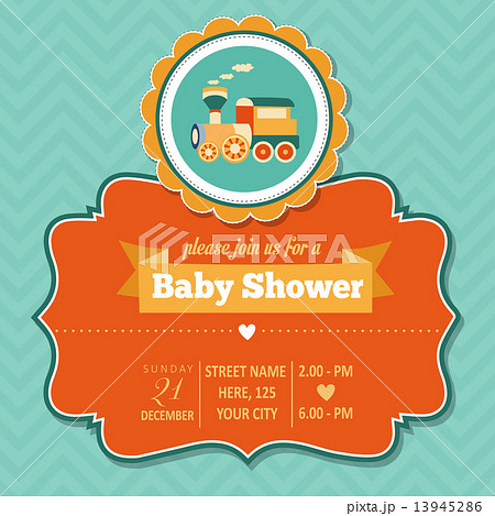 baby shower invitation in retro style 13945286