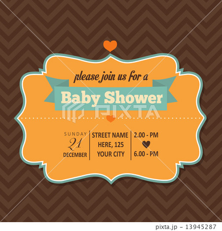 baby shower invitation in retro style 13945287