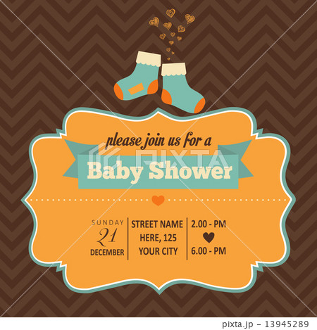 baby shower invitation in retro style baby shower invitation in retro style 13945289