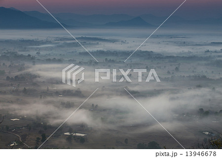 fog and cloud mountain valley sunrise landscape 13946678