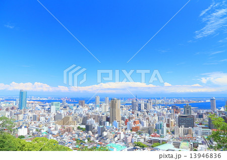 都市風景　高層ビル群 13946836