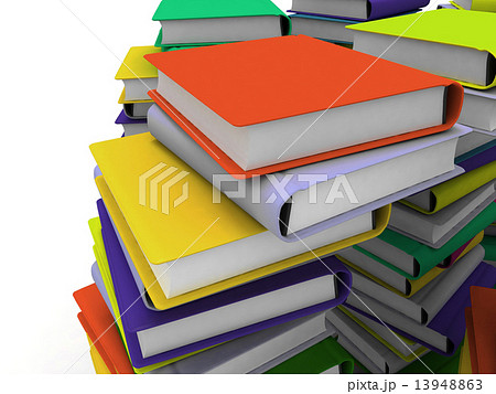 Pile of books isolated on white background 13948863