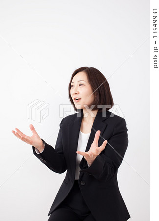 話をするミドルのビジネス女性 話をするミドルのビジネス女性 13949931