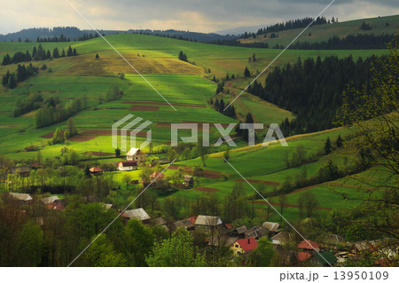 Spring landscape in the Carpathian mountains 13950109