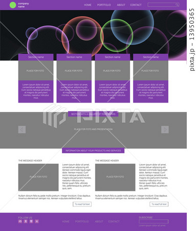Website template. Modern flat style with banner. Website template. Modern flat style with banner. 13950365