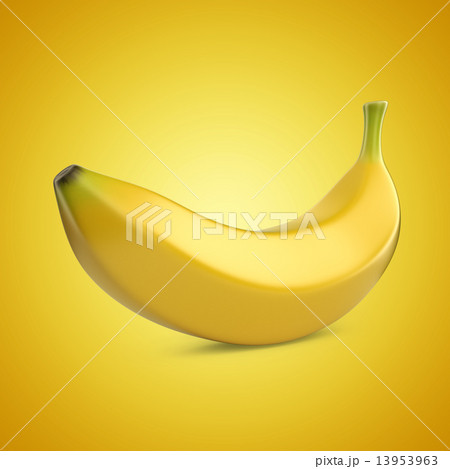 Banana fruit on yellow background 3D  13953963