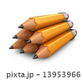 Pile of pencil. 3D icon isolated on white background 13953966