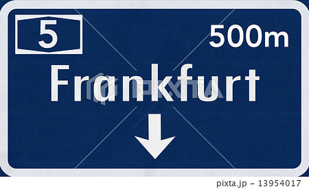 Frankfurt Germany Highway Road Sign 13954017