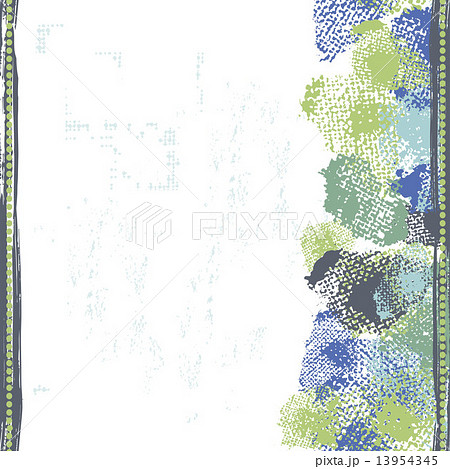 Hand drawn  shabby seamless border in sea green tones 13954345