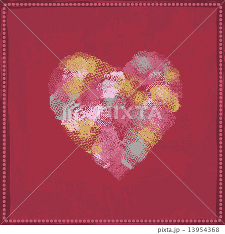 Hand painted textured heart on pink shabby background 13954368