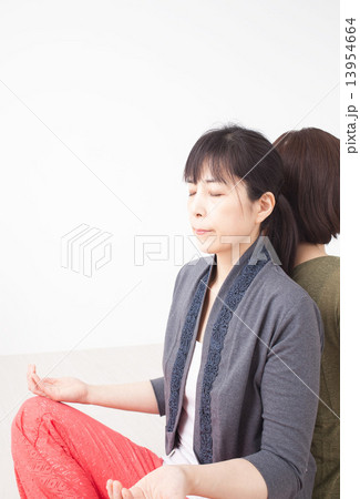 ヨガをするミドル女性二人 13954664