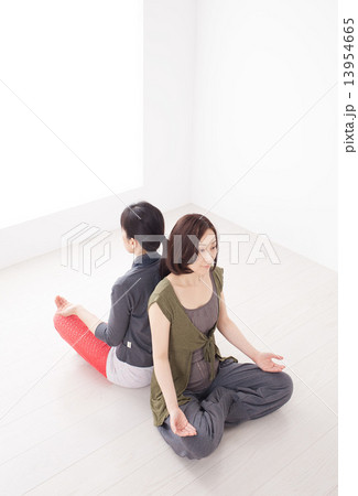 ヨガをするミドル女性二人 13954665