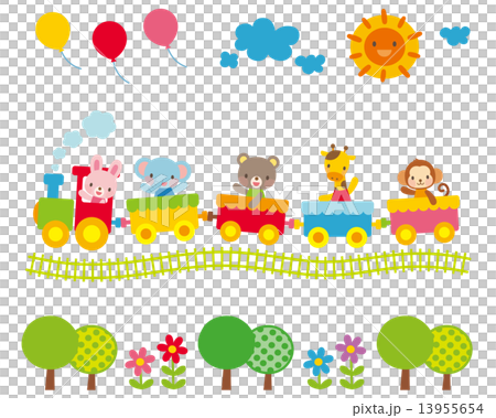 Materials for children Animals on train Materials for children Animals on train 13955654