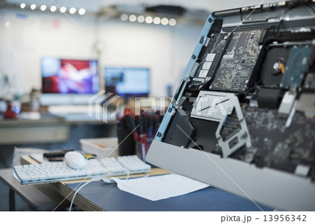 Computer Repair Shop. Circuit boards and computer parts.  13956342