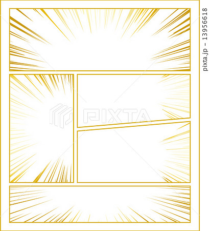 コミック 集中線 ゴールドのイラスト素材