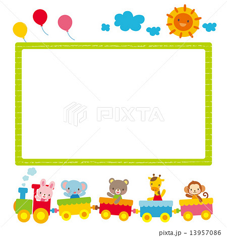 子供向けコピースペース 汽車に乗る動物たちのイラスト素材 13957086 Pixta