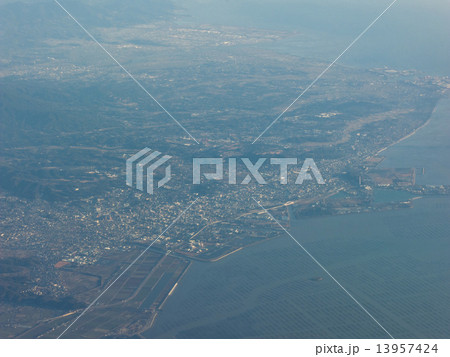 空からの大牟田市街地 空からの大牟田市街地 13957424