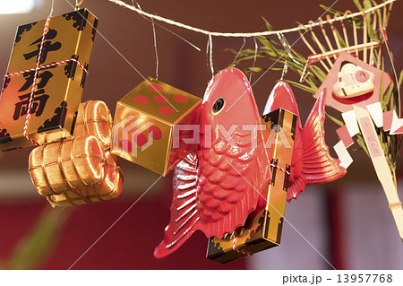 福笹の鯛の笹飾り 福笹の鯛の笹飾り 13957768