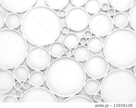 Abstract white 3d background with circles pattern 13958136