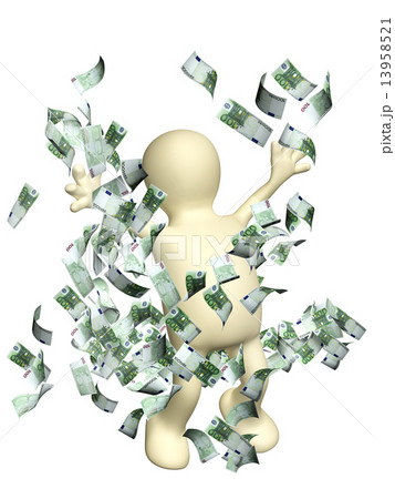 Happy puppet with money 13958521