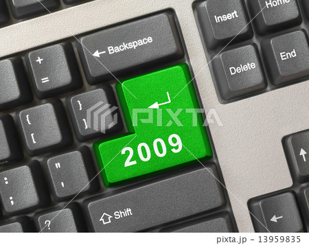 Computer keyboard with 2009 key 13959835
