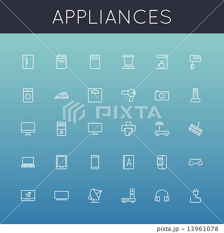 Vector Appliances Line Icons 13961078