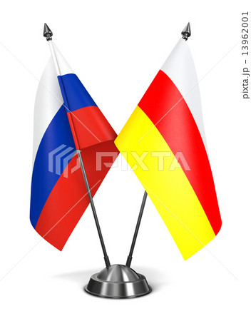 Russia and South Ossetia - Miniature Flags. 13962001