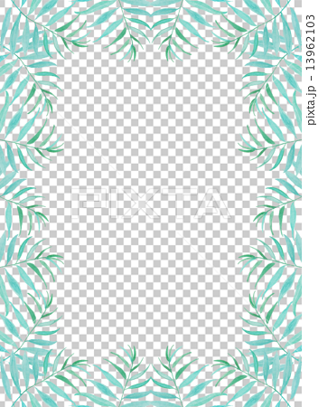 椰子の葉 椰子 ヤシ 緑の葉 青 熱帯 トロピカル 暑い ハワイ 沖縄 バリ バリ島 リゾート のイラスト素材