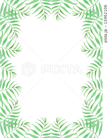 椰子の葉 椰子 ヤシ 緑の葉 青 熱帯 トロピカル 暑い ハワイ 沖縄 バリ バリ島 リゾート のイラスト素材 13962106 Pixta
