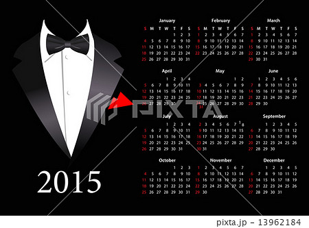 Vector American calendar 2015 with elegant suit Vector American calendar 2015 with elegant suit 13962184