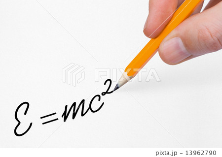 Hand writing formula on paper 13962790