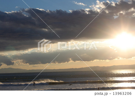 海辺の夕陽 13963206
