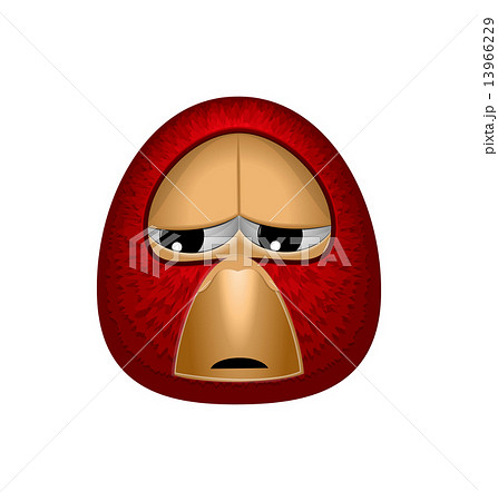 Red alone dolorous bird isolated on white background Red alone dolorous bird isolated on white background 13966229