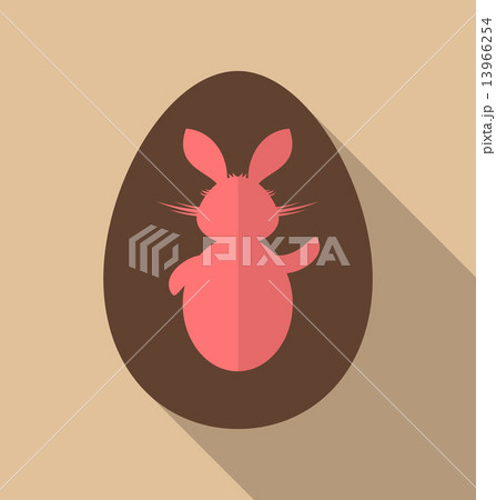 Easter bunny in chocolate egg, trendy flat style 13966254