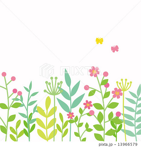 春の草花 デザインのイラスト素材