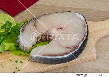 Raw blue shark steak Raw blue shark steak 13967155