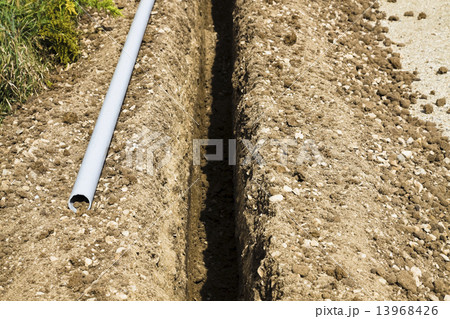 Plastic conduit ready to be installed Plastic conduit ready to be installed 13968426