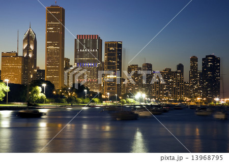 Yachts floating on Lake Michigan 13968795
