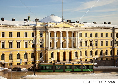 Tramway in front of Helsinki University Museum 13969080
