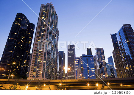 Downtown Chicago seen from the Lake side Downtown Chicago seen from the Lake side 13969330